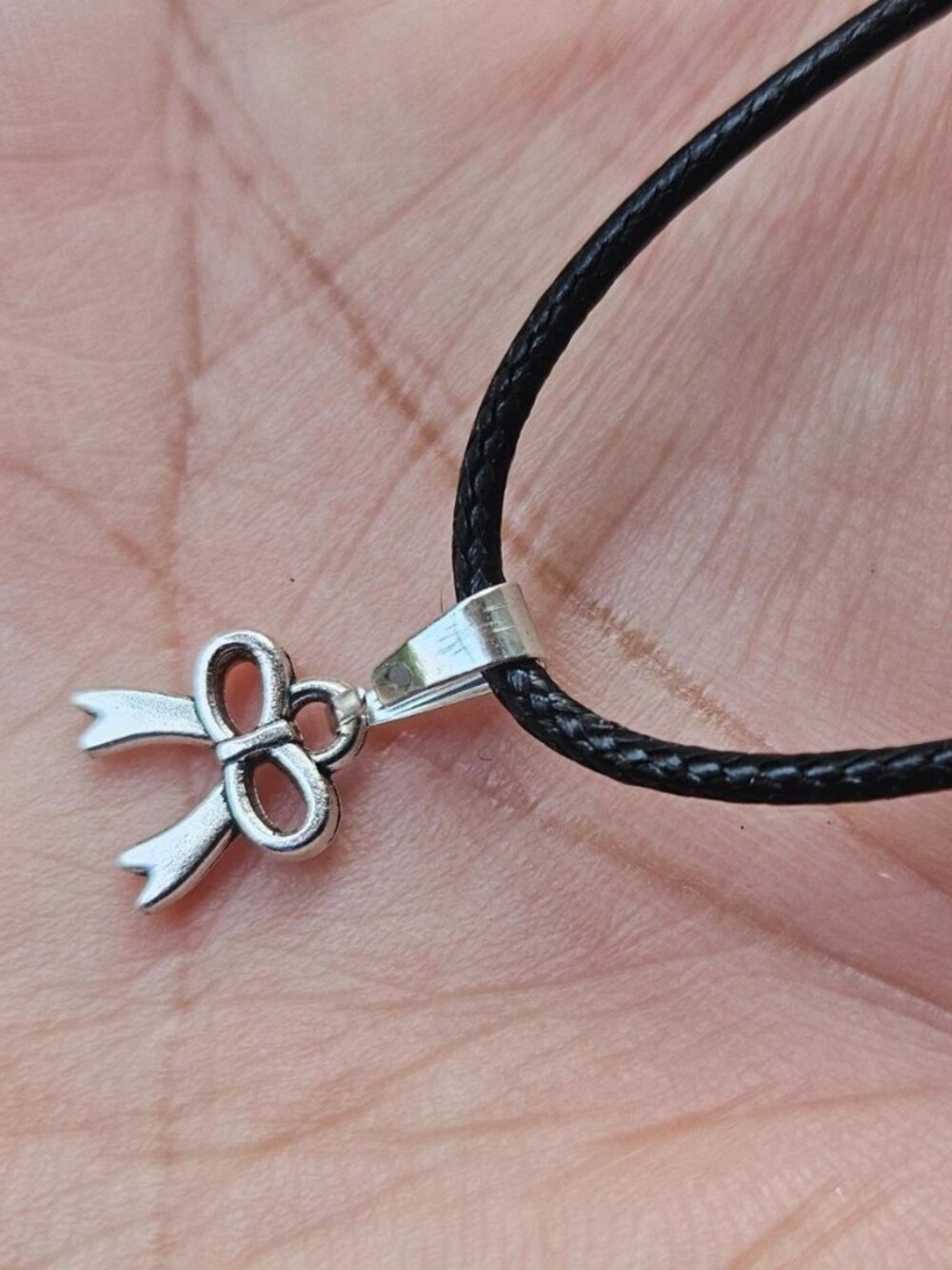 Bow pendant Necklace Fashion Jewelry Black Cord Fashion Jewelry Necklace Unbrand
